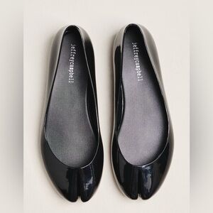 Jeffrey Campbell split toe jelly Black Flats